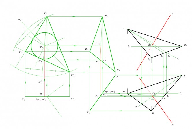 Построить множество точек, равноудаленных от сторон треугольника ABC